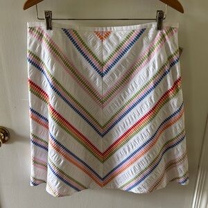 NWT Talbots Embroidered Chevron A-Line Skirt, Size 14P